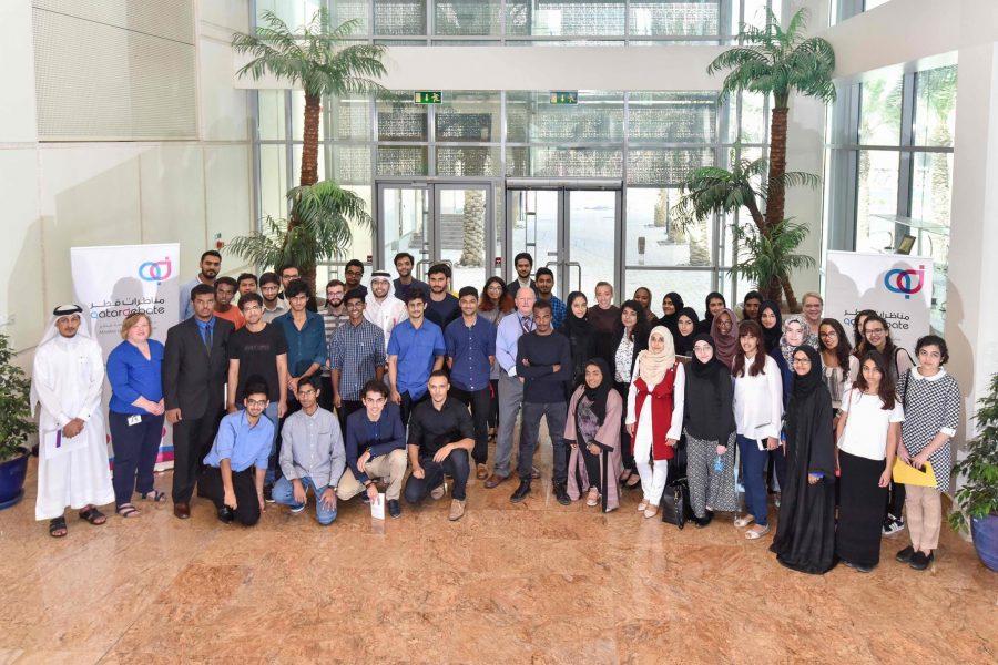 Debaters at first Qatar University Debating League 2016 [QatarDebate]