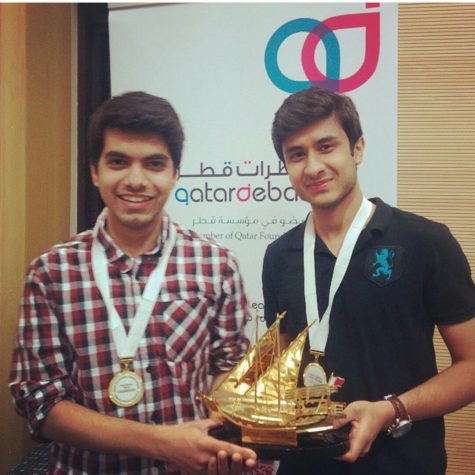 Raza at national championship in 2015, with teammate Ghufran Rafique.
