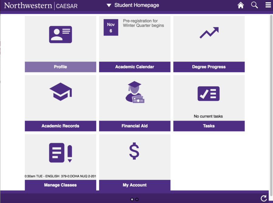 Northwestern's student portal CAESAR launches new layout